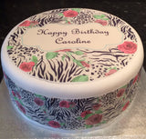 Flower Pattern Edible Icing Cake Topper 04