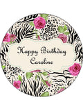 Flower Pattern Edible Icing Cake Topper 04
