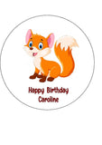 Fox 02 Edible Icing Cake Topper or Ribbon