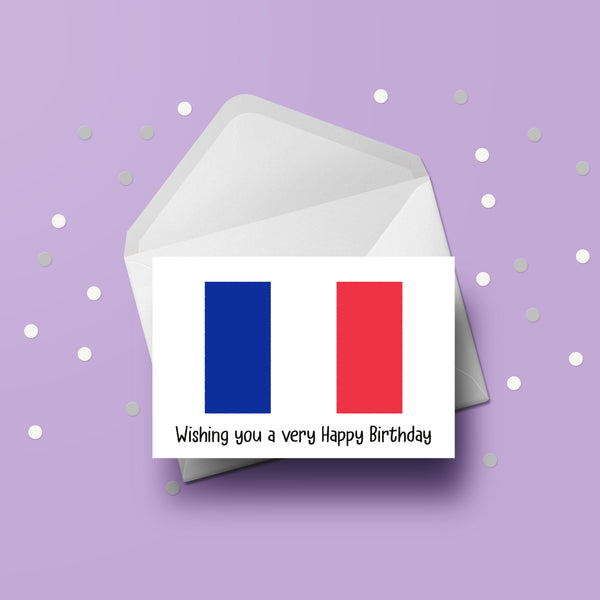 France Flag Birthday Card