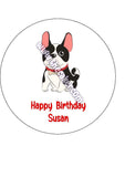 French Bulldog 03 Edible Icing Cake Topper or Ribbon