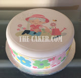 Gardening 01 Edible Icing Cake Topper - Female Gardener