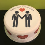 Gay Wedding Edible Icing Cake Topper 01 - LGBTQ+ Male