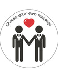 Gay Wedding Edible Icing Cake Topper 01 - LGBTQ+ Male