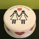 Gay Wedding Edible Icing Cake Topper 02 - LGBTQ+ Female