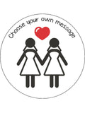 Gay Wedding Edible Icing Cake Topper 02 - LGBTQ+ Female