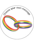 Gay Wedding Edible Icing Cake Topper 03 - LGBTQ+ Rings