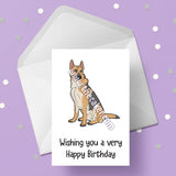German Shepherd Dog Birthday Card 03 - Alsation Card