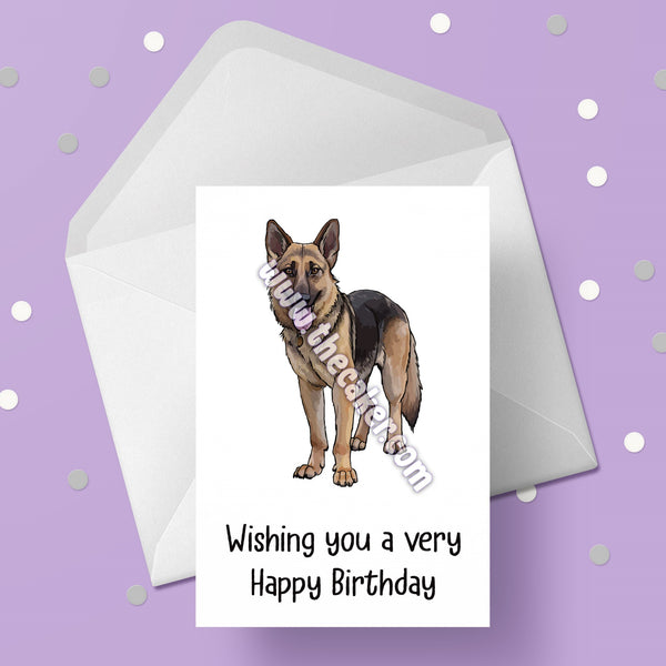 German Shepherd Dog Birthday Card 04 - Alsation Card