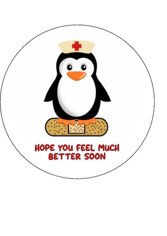 Get Well Soon 02 Edible Icing Cake Topper or Ribbon