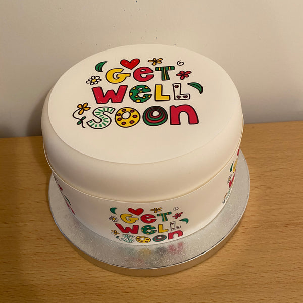Get Well Edible Icing Cake Topper 01