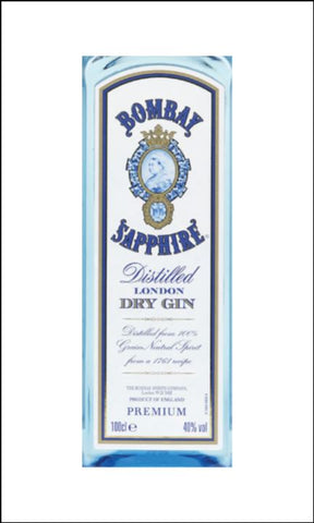 Bombay Sapphire Gin Label Edible Icing Topper