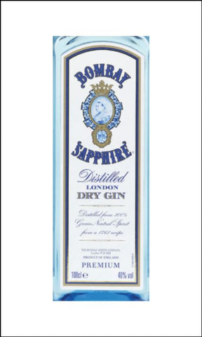 Bombay Sapphire Gin Label Edible Icing Topper