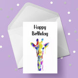 Giraffe Birthday Card 04