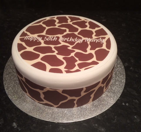 Giraffe Print Edible Icing Cake Topper