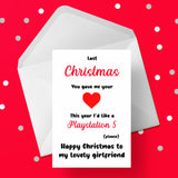 Christmas Card for Girlfriend - Funny "last year..."