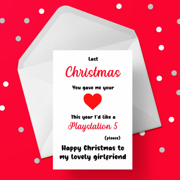 Christmas Card for Girlfriend - Funny "last year..."