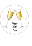 Champagne Glasses Edible Icing Cake Topper