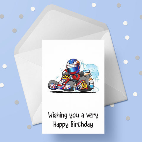 Go Kart 01 Birthday Card