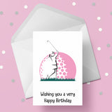 Golf 04 Birthday Card - Female Golfer