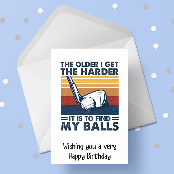 Golf 06 Birthday Card - Find my balls