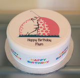 Golf Edible Icing Cake Topper 04 - Lady Golfer
