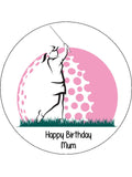 Golf Edible Icing Cake Topper 04 - Lady Golfer