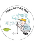 Golf Edible Icing Cake Topper 05