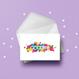 Goodbye 01 Card - Bright & Colourful Glossy Large Card