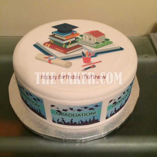 Graduation Edible Icing Cake Topper 03