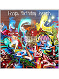 Graffiti Edible Icing Cake Topper 01