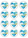 Greece Heart Edible Icing Cake Topper - I Love Greece