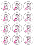 Pink Guitar Edible Icing Cake Topper