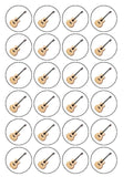 Classic Guitar Edible Icing Cake Topper or Ribbon