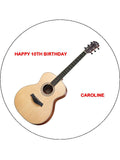Classic Guitar Edible Icing Cake Topper or Ribbon