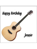 Classic Guitar Edible Icing Cake Topper or Ribbon