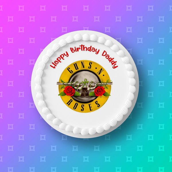 Guns n Roses Edible Icing Cake Topper 03