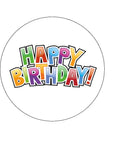 Happy Birthday Edible Icing Cake Topper 02
