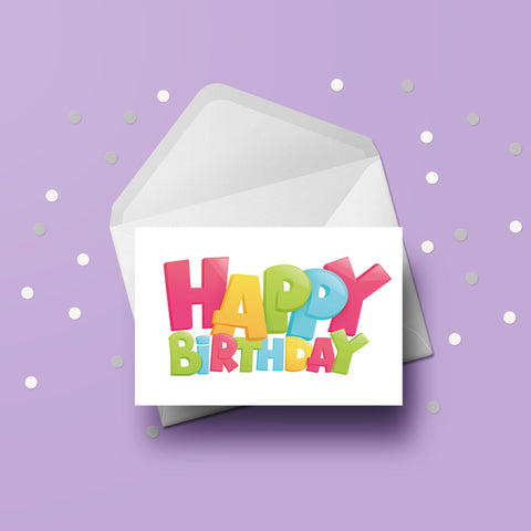 Happy Birthday Card 03 - Happy Birthday words