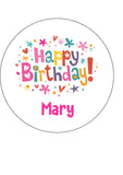 Happy Birthday Edible Icing Cake Topper 01