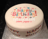 Happy Birthday Edible Icing Cake Topper 01