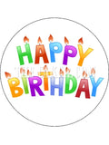 Happy Birthday Edible Icing Cake Topper 06