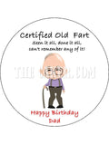 Birthday Edible Icing Cake Topper 03 - Funny Old Fart Man