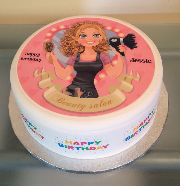 Hairdressing Edible Icing Cake Topper 03