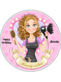 Hairdressing Edible Icing Cake Topper 03