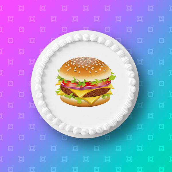 Burger Edible Icing Cake Topper