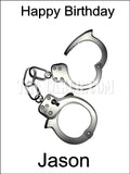 Police Handcuffs Edible Icing Cake Topper