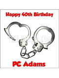 Police Handcuffs Edible Icing Cake Topper