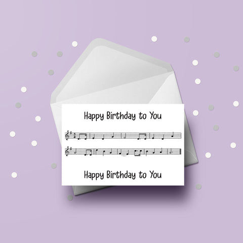 Happy Birthday To You Music Card for Musician