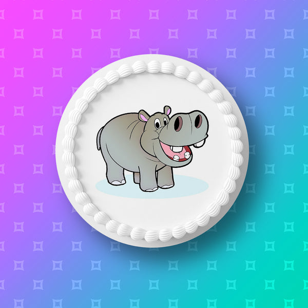 Hippo Edible Icing Cake Topper